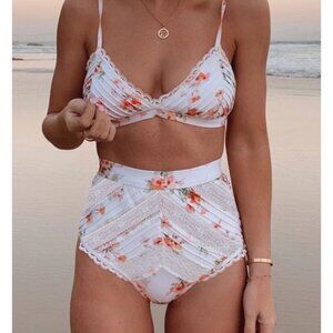High waisted floral lace bikini - Size M